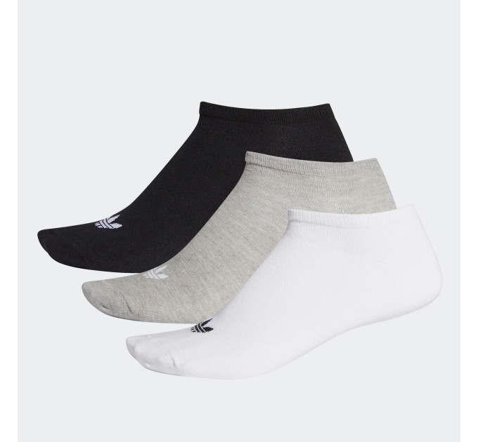 Чоловічі Шкарпетки Adidas TREFOIL LINER 3P Білий, Сірий, Чорний 39-42 (FT8524 39-42)