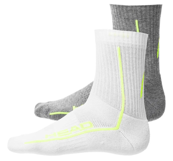 Чоловічі Шкарпетки Head ALL SPORTS PERFORMANCE SHORTCREW 2P сірий, білий Чол 43-46 701229021-004 43-46
