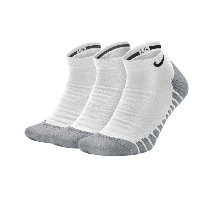 Шкарпетки Nike Everyday Max Cushioned No Show 3-pack 34-38 white/gray SX6964-100