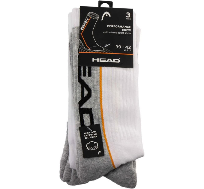 Шкарпетки Head Performance Short Crew 3-pack 35-38 white/gray 781010001-062