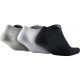 Шкарпетки Nike Lightweight No-Show 3-pack 34-38 black/gray/white SX4705-901