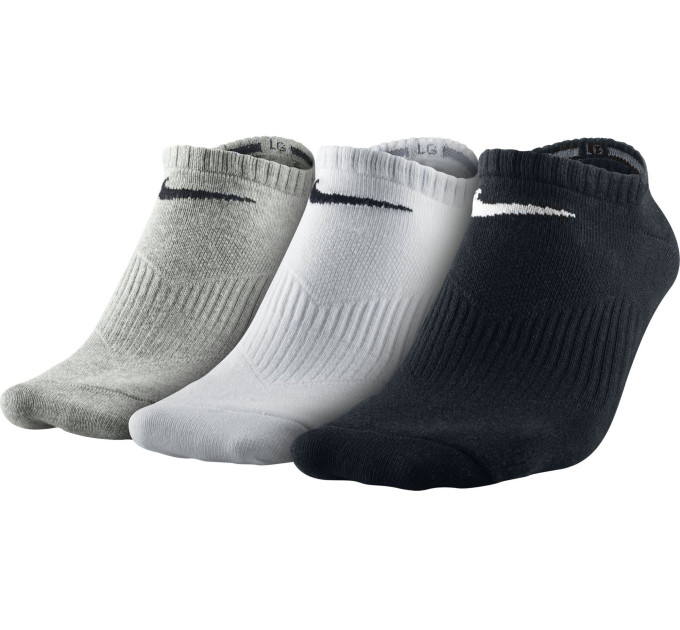 Шкарпетки Nike Lightweight No-Show 3-pack 34-38 black/gray/white SX4705-901