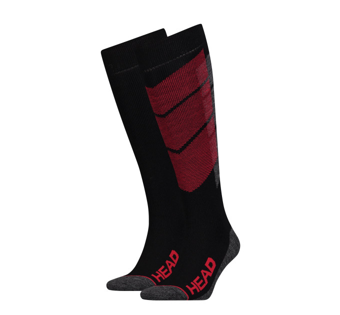 Шкарпетки Head Unisex Ski Graphic Kneehigh 2-pack Чорний; Червоний 35-38 (791005001-118)