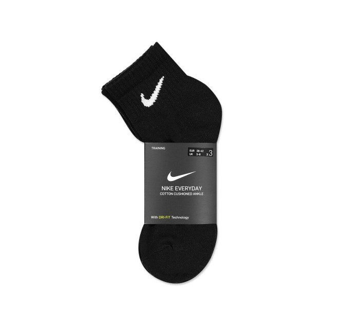 Шкарпетки Nike Everyday Cushion Ankle 3-pack 46-50 black SX7667-010