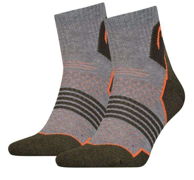 Шкарпетки Head Hiking Quarter Unisex 2-pack 35-38 gray/green 781002001-159 Шкарпетки Head Hiking Quarter Unisex 2-pack 35-38 gray/green 781002001-159