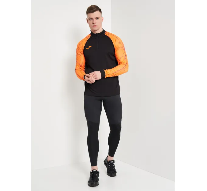 Чоловіча спортивна кофта Joma Elite IX Чорний Помаранчевий XL (102756.108)