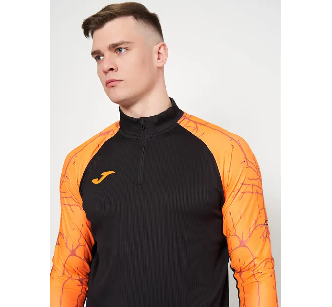 Чоловіча спортивна кофта Joma Elite IX Чорний Помаранчевий XL (102756.108)