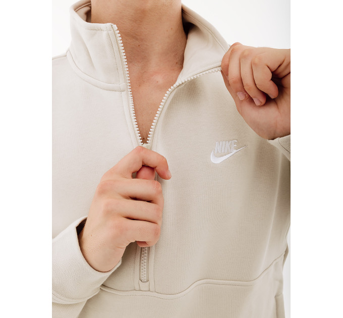 Чоловіча Кофта Nike CLUB BB HZ TOP Білий L (7dDD4732-073 L)