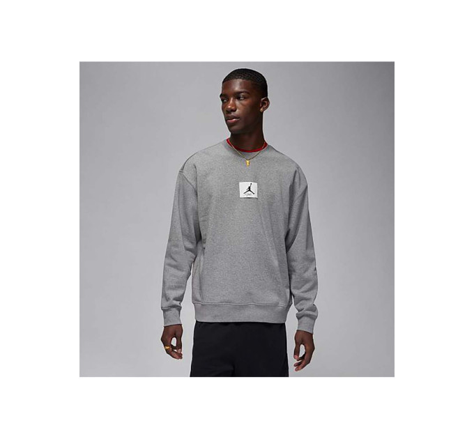 Чоловічий Світшот Jordan M ESS STMT FLC CREW Сірий M (7dFB6932-091 M)