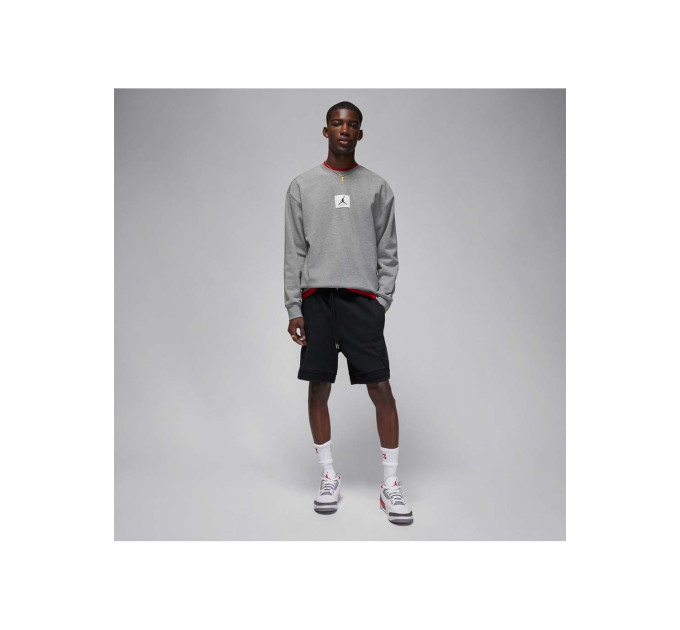 Чоловічий Світшот Jordan M ESS STMT FLC CREW Сірий M (7dFB6932-091 M)