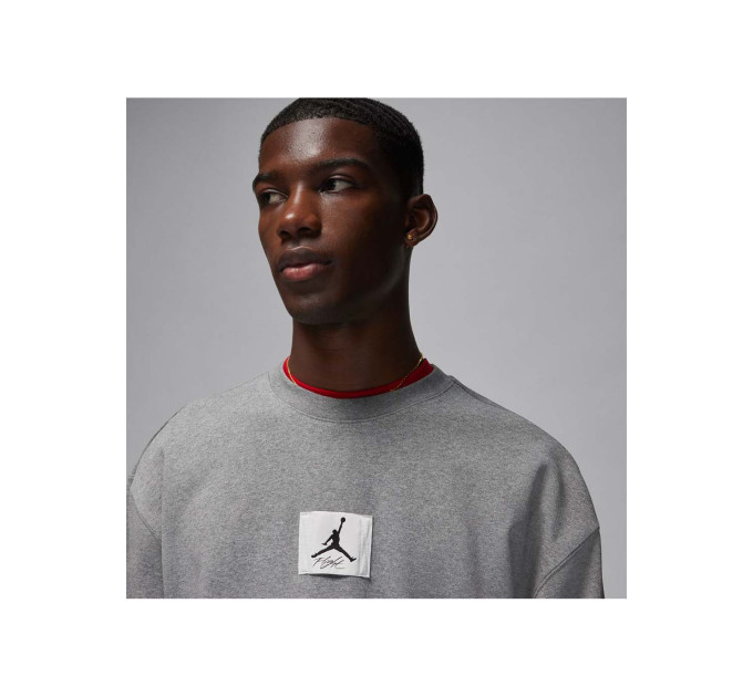 Чоловічий Світшот Jordan M ESS STMT FLC CREW Сірий M (7dFB6932-091 M)