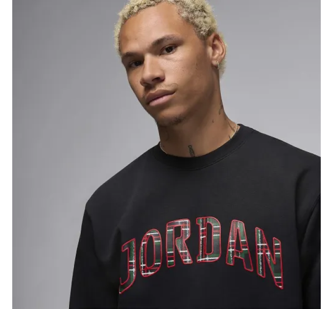 Чоловічий Світшот Nike M J ESS HLDY FLC CREW Чорний M (7dFV7460-010 M)