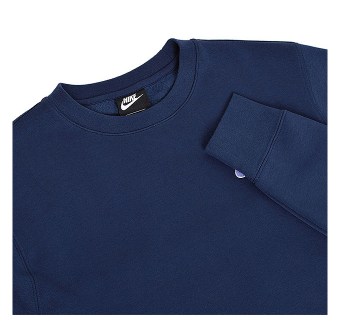 Чоловічий Світшот Nike CLUB CRW BB Синій Білий XL (7dBV2662-410 XL)
