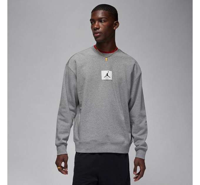 Чоловічий Світшот Jordan M ESS STMT FLC CREW Сірий S (7dFB6932-091 S)