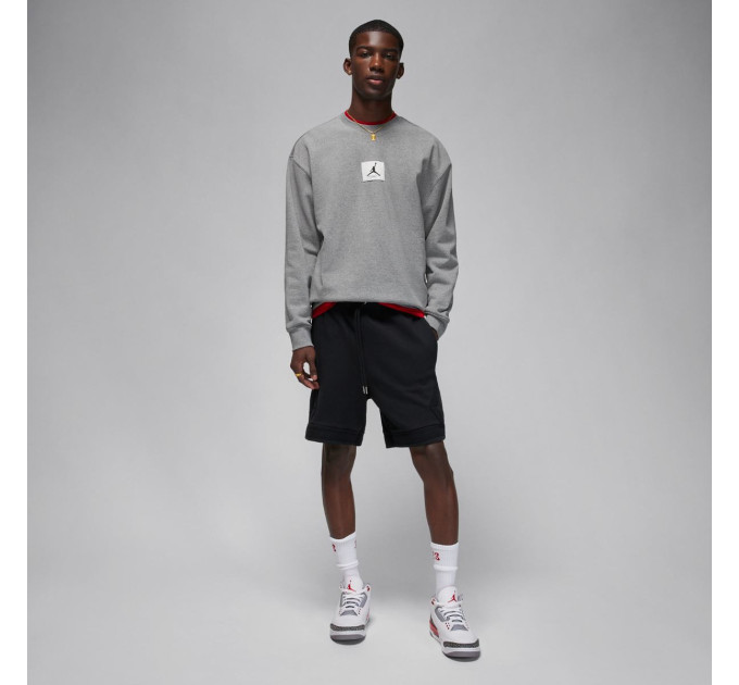 Чоловічий Світшот Jordan M ESS STMT FLC CREW Сірий S (7dFB6932-091 S)