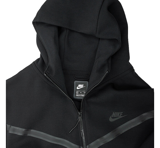 Чоловіча Толстовка Nike M NSW TCH FLC HOODIE FZ WR Чорний 2XL (CU4489-010 2XL)
