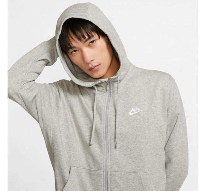 Чоловіча Толстовка Nike M NSW CLUB HOODIE FZ FT Сірий XXL (7dBV2648-063 XXL)