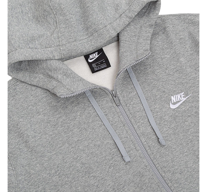 Чоловіча Толстовка Nike CLUB HOODIE FZ BB Сірий L (BV2645-063)