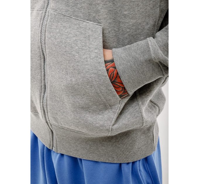 Чоловіча Толстовка Nike CLUB DT HOODIE FZ BB Сірий 2XL (7dDQ8384-064 2XL)