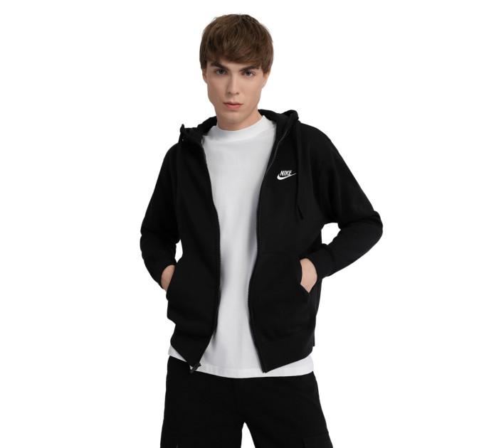 Чоловіча Толстовка Nike M NSW CLUB HOODIE FZ BB Чорний S (BV2645-010 S)
