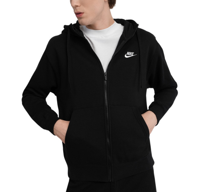 Чоловіча Толстовка Nike M NSW CLUB HOODIE FZ BB Чорний XL (BV2645-010 XL)