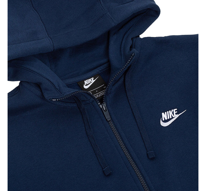 Чоловіча Толстовка Nike M NSW CLUB HOODIE FZ BB Синій XL (BV2645-410 XL)