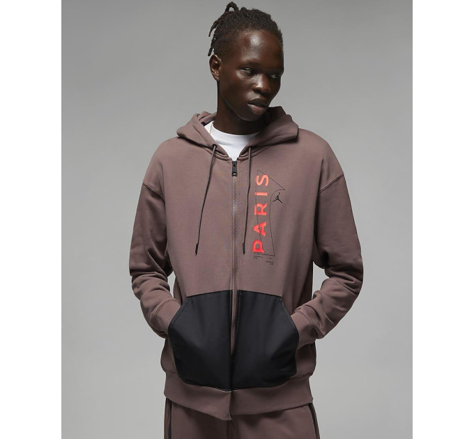 Чоловіча Толстовка JORDAN M J PSG FLC FZ Коричневий L (7dDN6150-291 L) Чоловіча Толстовка JORDAN M J PSG FLC FZ Коричневий L (7dDN6150-291 L)