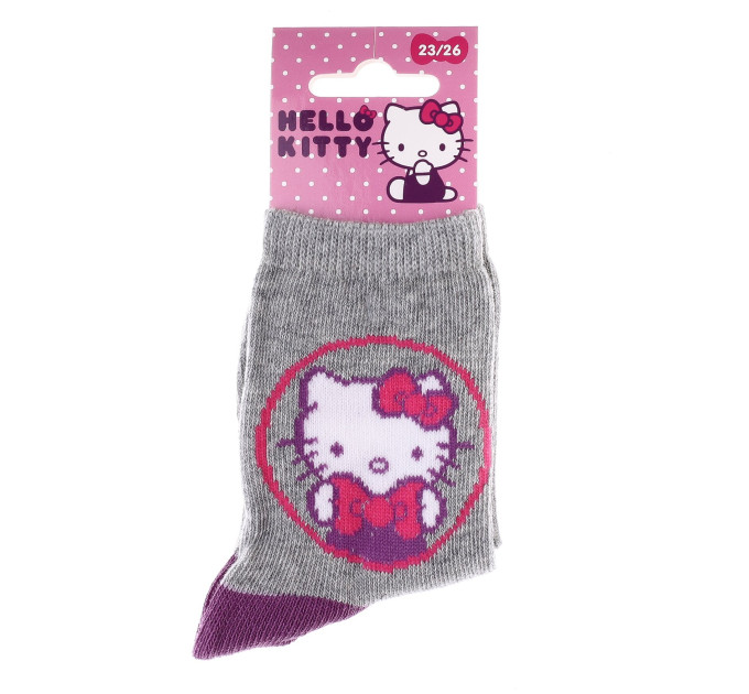 Шкарпетки Hello Kitty Head Hk Writing 19-22 gray 32770-3
