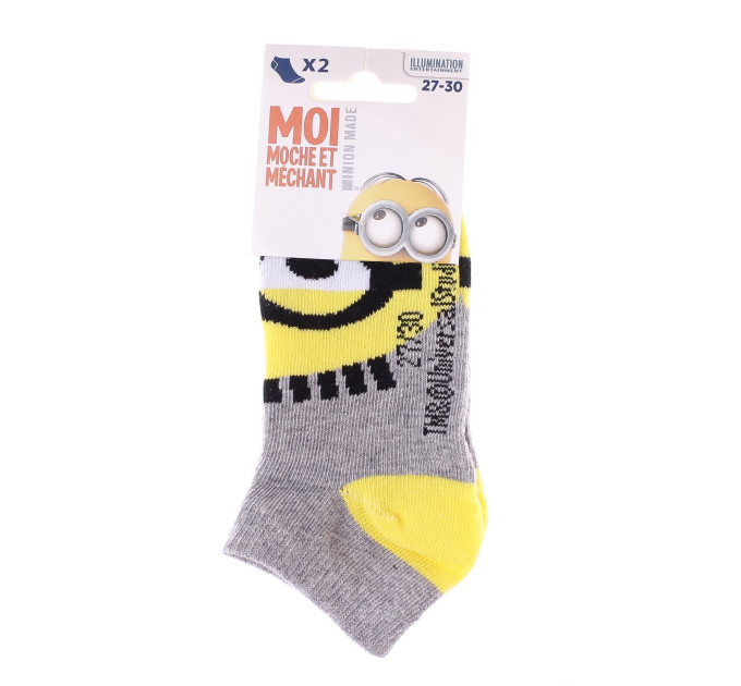 Шкарпетки Minions Socks 2-pack 27-30 gray/white 36775-1
