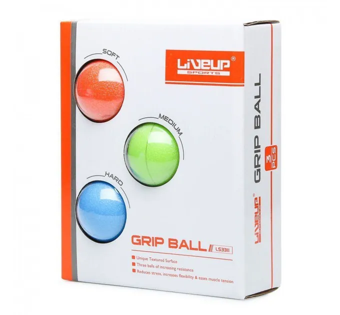 Набір мячиків-еспандерів LiveUP GRIP BALL різнокольоровий 4,5x6.5 LS3311