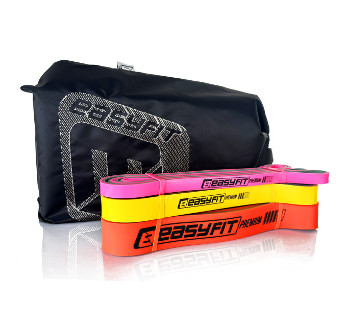 Набір двошарових резинок для підтягування EasyFit Premium 7-45 кг (3 шт)