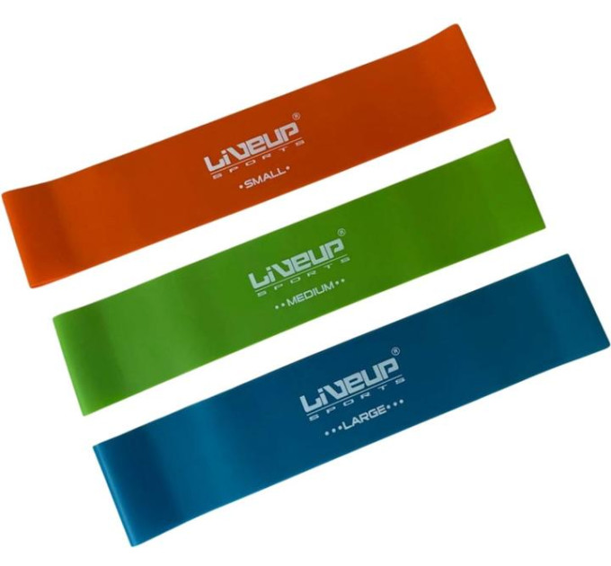 Набір фітнес гумок LiveUp EXERCISE LOOP помаранчевий, зелений, синій Уні 50х5 см LS3650C