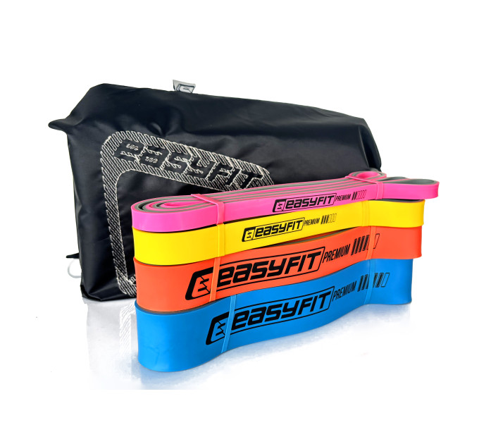 Набір двошарових резинок для підтягування EasyFit Premium 7-63 кг (4 шт)