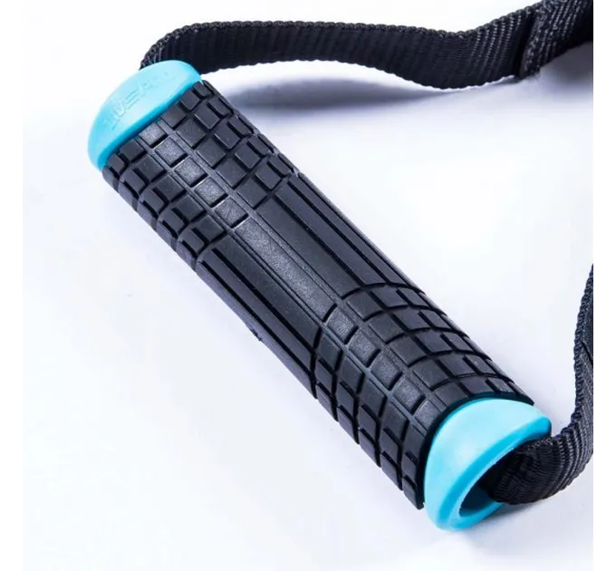 Еспандер трубчастий LivePro TONING TUBE PRO чорний, блакитний 7х11х1200мм LP8405-M