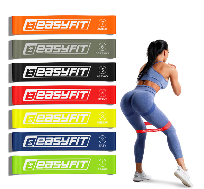 Резинки для фітнесу EasyFit набір з 7 штук Резинки для фітнесу EasyFit набір з 7 штук