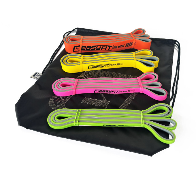 Набір двошарових резинок для підтягування EasyFit Premium 2-45 кг (4 шт)