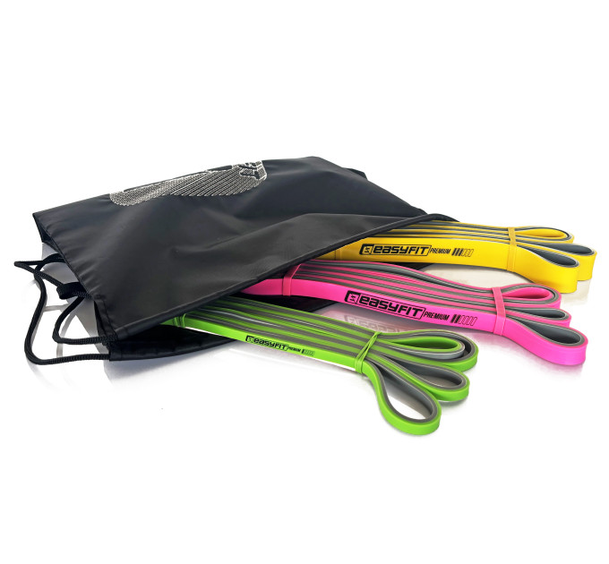 Набір двошарових резинок для підтягування EasyFit Premium 2-32 кг (3 шт)