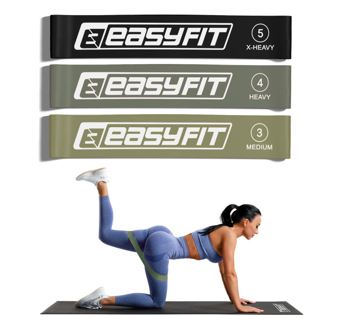 Резинки для фітнесу EasyFit MonoBand набір 3 шт
