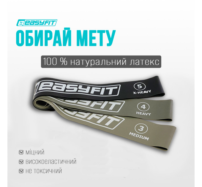 Резинки для фітнесу EasyFit MonoBand набір 3 шт