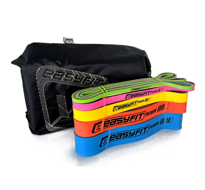 Набір двошарових резинок для підтягування EasyFit Premium 2-63 кг (5 шт)