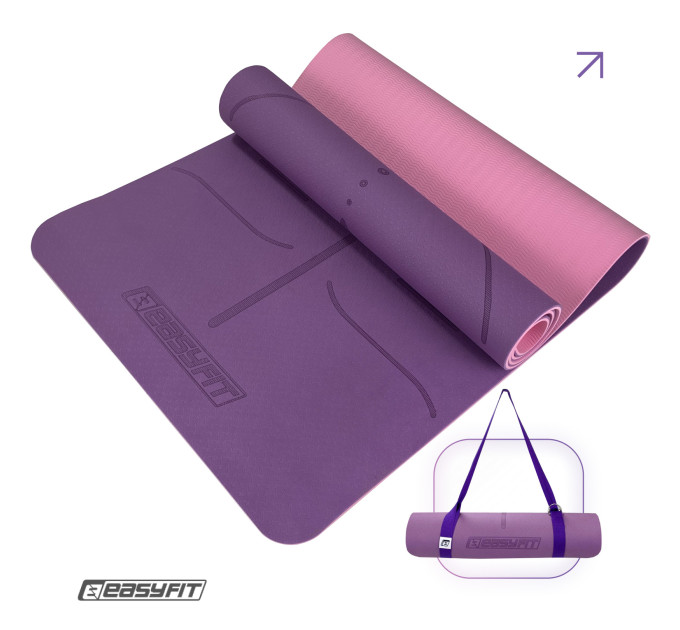 Килимок для йоги та фітнесу EasyFit Polarity Padma з ремнем Килимок для йоги та фітнесу EasyFit Polarity Padma з ремнем