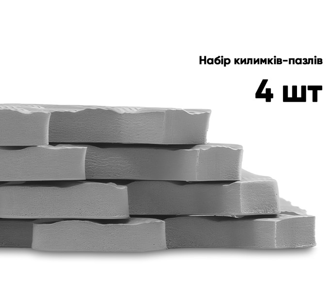 Татамі мат EasyFit SwallowTail 4 шт (60х60х1 см) пазл хвіст ластівки сірий