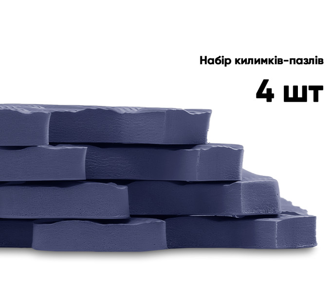 Татамі мат EasyFit SwallowTail 4 шт (60х60х1 см) пазл хвіст ластівки синій