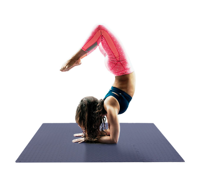 Татамі мат EasyFit SwallowTail 4 шт (60х60х1 см) пазл хвіст ластівки синій