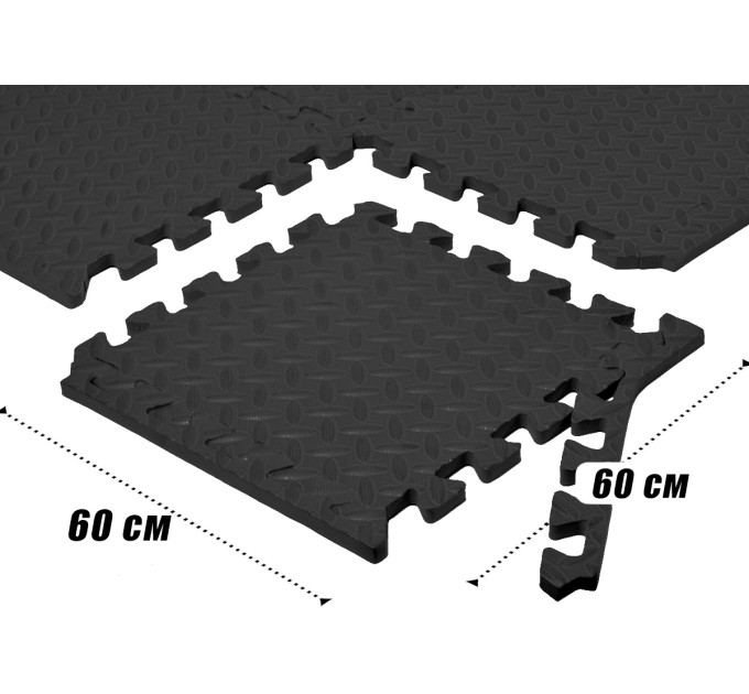 Татамі мат EasyFit SwallowTail-2 4 шт (60х60х2 см) пазл ластівчин хвіст з бортиком
