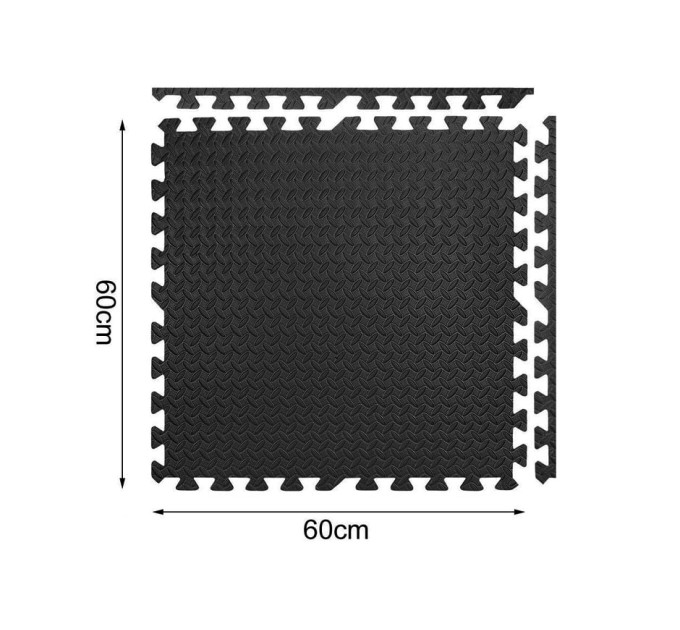 Татамі мат EasyFit SwallowTail 4 шт (60х60х1 см) пазл хвіст ластівки з бортиком