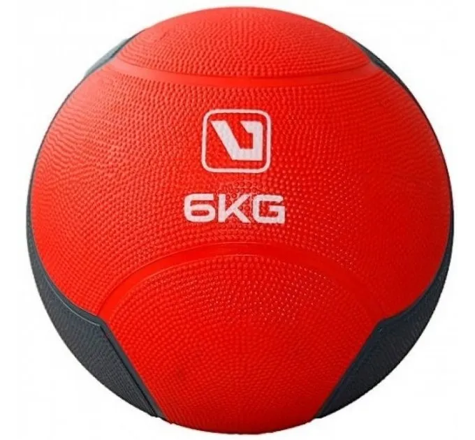 Медбол MEDICINE BALL червоний, чорний 6кг-241мм LS3006F-6 Медбол MEDICINE BALL червоний, чорний 6кг-241мм LS3006F-6