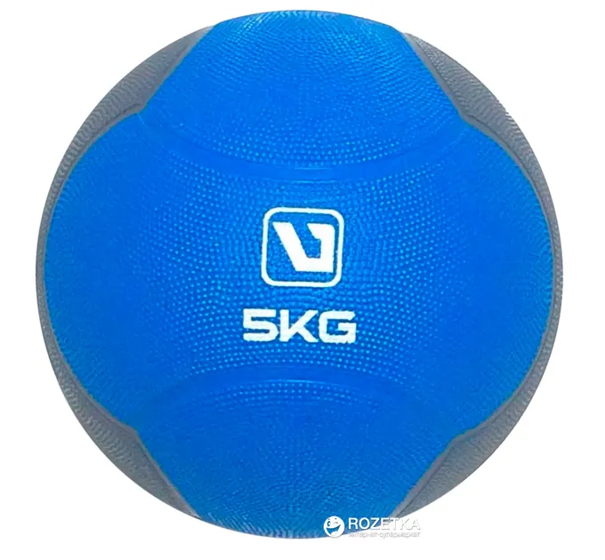 Медбол MEDICINE BALLсиній, сірий 5кг-241мм LS3006F-5