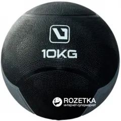 Медбол MEDICINE BALL чорний, сірий 10кг-286мм LS3006F-10