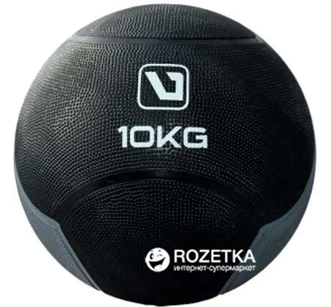 Медбол MEDICINE BALL чорний, сірий 10кг-286мм LS3006F-10 Медбол MEDICINE BALL чорний, сірий 10кг-286мм LS3006F-10